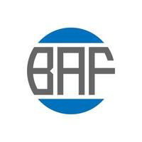 design do logotipo da letra baf em fundo branco. conceito de logotipo de círculo de iniciais criativas baf. design de letras baf. vetor