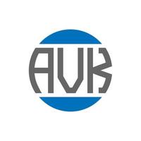design de logotipo de carta avk em fundo branco. conceito de logotipo de círculo de iniciais criativas avk. design de letras avk. vetor