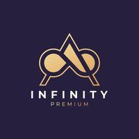 letra um vetor de design de logotipo de linha infinita