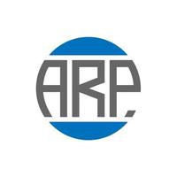 design de logotipo de carta arp em fundo branco. conceito de logotipo de círculo de iniciais criativas arp. design de letras arp. vetor