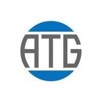 design de logotipo de carta atg em fundo branco. conceito de logotipo de círculo de iniciais criativas atg. design de letras atg. vetor