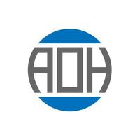 design de logotipo de carta aoh em fundo branco. aoh conceito de logotipo de círculo de iniciais criativas. design de letras aoh. vetor