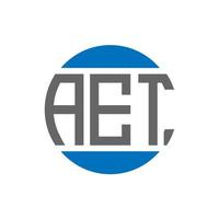 design de logotipo de carta aet em fundo branco. conceito de logotipo de círculo de iniciais criativas aet. design de letras aet. vetor