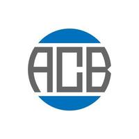 design de logotipo de carta acb em fundo branco. conceito de logotipo de círculo de iniciais criativas acb. design de letras acb. vetor