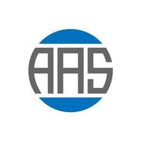 design de logotipo de carta aas em fundo branco. conceito de logotipo de círculo de iniciais criativas aas. design de letras aas. vetor
