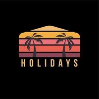 design de logotipo de férias vintage minimalista vetor