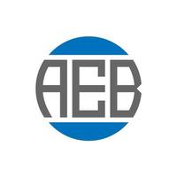 design de logotipo de carta aeb em fundo branco. conceito de logotipo de círculo de iniciais criativas aeb. design de letras aeb. vetor