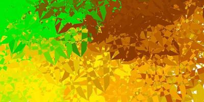 textura vector verde e amarelo escuro com triângulos aleatórios.