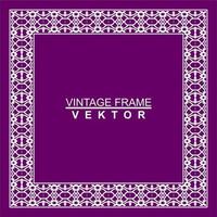 quadro de vetor ornamental vintage. modelo de ilustração vetorial para design