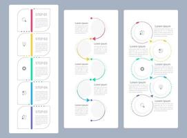 conjunto de modelo de design de gráfico infográfico de objetivos organizacionais. infográfico editável com ícones. gráficos instrucionais com sequência de 5 passos. apresentação de dados visuais vetor