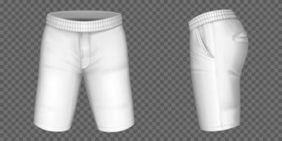 shorts brancos para maquete vetorial masculina, calças masculinas vetor