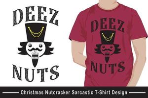 camiseta deez nuts t-shirt engraçado quebra-nozes de natal sarcástico gráfico para homens pro vector