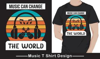 design de t-shirt de vetor de tipografia de música. vetor de design de t-shirt de música. para impressão de camisetas e outros usos. vetor livre