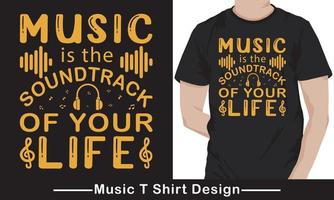 ilustração vetorial de tipografia de música para design de camiseta vetor grátis