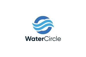 design de logotipo de água com conceito de círculo azul vetor