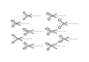 Ícone de tesoura grátis com vetor de linha de corte