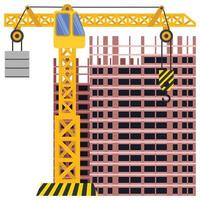 ilustração de guindaste de torre de construção de construção vetor