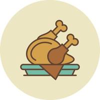 design de ícone criativo de perna de frango vetor