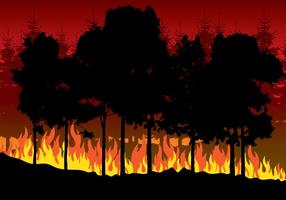 Ilustração de incêndios florestais vetor