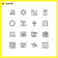 16 ícones criativos, sinais e símbolos modernos de elementos de design de vetores editáveis de status de segurança alimentar de vírus