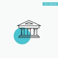 banco tribunal finanças finanças construção turquesa destaque círculo ponto vetor ícone