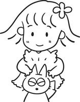 menina gato desenho animado rabisco anime kawaii página para colorir ilustração fofa personagem clipart chibi manga desenho em quadrinhos linha arte download grátis png imagem vetor