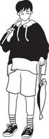 homem logotipo desenho animado rabisco kawaii anime página para colorir ilustração fofa desenhando personagem clipart chibi mangá histórias em quadrinhos vetor