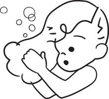 menina perfil logotipo desenho animado rabisco kawaii anime página para colorir ilustração fofa desenhando personagem clipart chibi mangá histórias em quadrinhos vetor