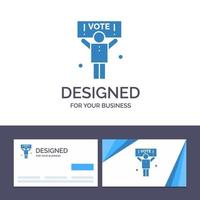 cartão de visita criativo e modelo de logotipo campanha política política votar ilustração vetorial