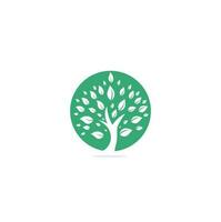 design de logotipo de árvore verde. design de vetor de elemento orgânico abstrato. ícone de conceito de logotipo de vida feliz de ecologia.