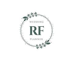 coleção de logotipos de monograma de casamento de letra inicial rf, modelos modernos minimalistas e florais desenhados à mão para cartões de convite, salve a data, identidade elegante para restaurante, boutique, café em vetor