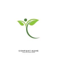 logotipo de folhas verdes. planta natureza eco jardim estilizado ícone vetor botânico.