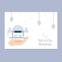 ilustração de cartão eid mubarak vetor