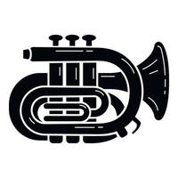 ícone de trompete de orquestra, estilo simples vetor