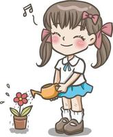 água as plantas desenhando desenhos animados rabisco anime kawaii página para colorir ilustração fofa desenhando personagem de clip art chibi manga quadrinho vetor