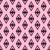 padrão de repetição geométrica perfeita de losango escuro em fundo rosa vetor