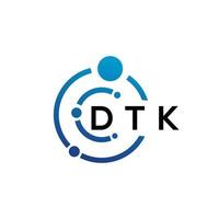 design de logotipo de carta dtk em fundo branco. conceito de logotipo de carta de iniciais criativas dtk. design de letras dtk. vetor