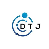 design de logotipo de carta dtj em fundo branco. dtj conceito de logotipo de carta de iniciais criativas. design de letras dtj. vetor