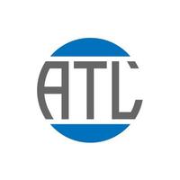 design de logotipo de carta atl em fundo branco. conceito de logotipo de círculo de iniciais criativas atl. design de letras atl. vetor