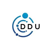 design do logotipo da letra ddu em fundo branco. conceito criativo do logotipo da carta inicial ddu. design de letras ddu. vetor