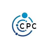 design de logotipo de carta cpc em fundo branco. conceito de logotipo de carta de iniciais criativas cpc. design de letras cpc. vetor