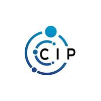 design de logotipo de carta cip em fundo branco. conceito de logotipo de carta de iniciais criativas cip. projeto de carta cip. vetor
