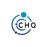 design de logotipo de carta chq em fundo branco. chq conceito criativo do logotipo da carta inicial. design de letras chq. vetor