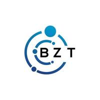 design do logotipo da letra bzt em fundo branco. conceito de logotipo de letra de iniciais criativas bzt. design de letras bzt. vetor