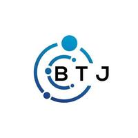 design de logotipo de carta btj em fundo branco. conceito de logotipo de carta de iniciais criativas btj. design de letras btj. vetor