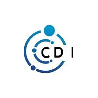 design do logotipo da carta cdi em fundo branco. conceito de logotipo de carta de iniciais criativas cdi. design de letras cdi. vetor