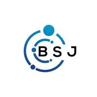 design de logotipo de carta bsj em fundo branco. bsj conceito criativo do logotipo da carta inicial. design de letras bsj. vetor