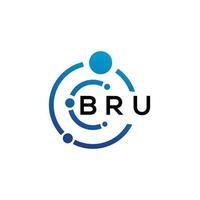 design de logotipo de carta bru em fundo branco. conceito de logotipo de carta de iniciais criativas bru. design de letras bru. vetor