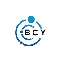 design de logotipo de carta bcy em fundo preto. conceito de logotipo de letra de iniciais criativas bcy. design de letra bcy. vetor