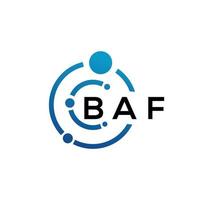 design de logotipo de carta baf em fundo preto. baf conceito de logotipo de letra de iniciais criativas. design de letra baf. vetor